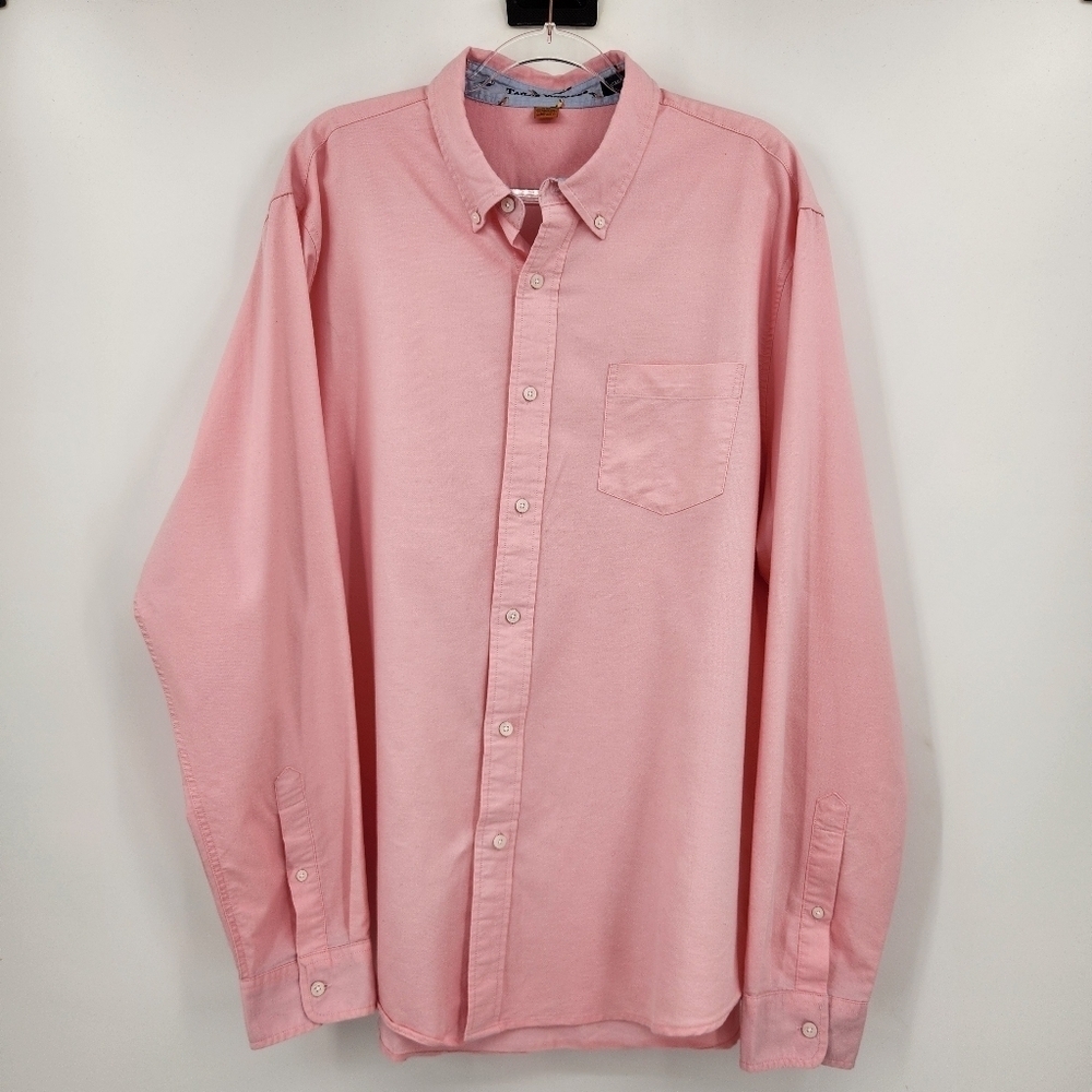 Tailor Vintage Mens Long Sleeve Button Front Shirt Size XXL Pink